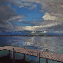 "ECLAIRCIE" sur le Lac Léman 80 x 60 cm