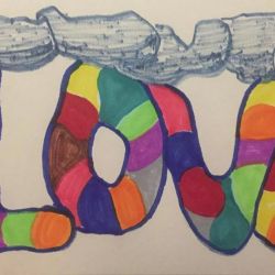 Love. 2019. Drawing. Markers on 5.5x8.5 inch paper. $25.00