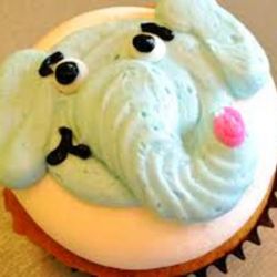 Circus Elephant. Any Flavor Cupcakes with Butter Cream Frosting and Candy decorations.